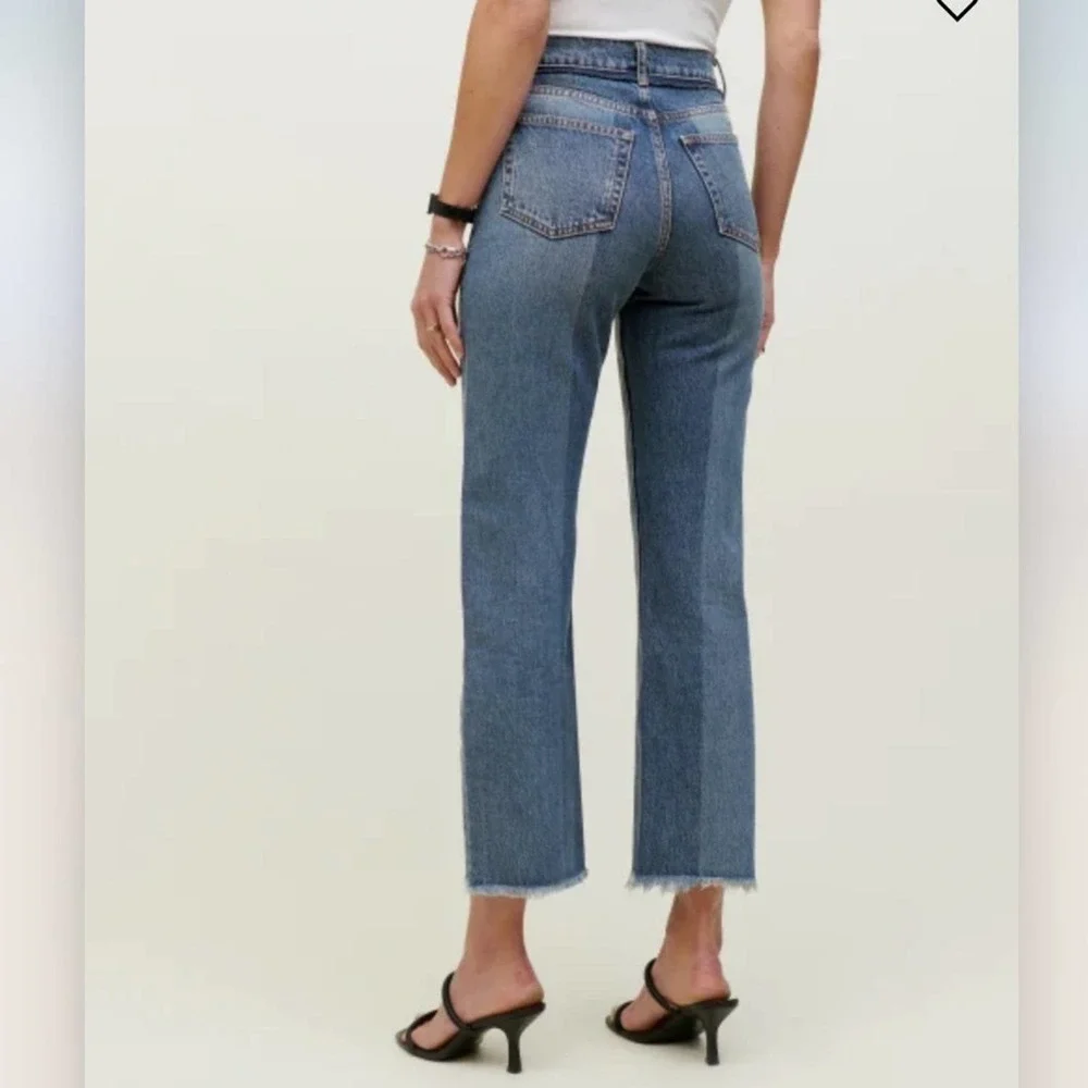 Reformation Reconstructed High Rise Straight Jeans - Picture 3 of 5